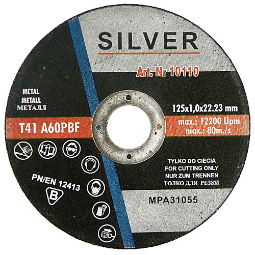 metāla griešanas disks 125×1,0x22,2 SILVER