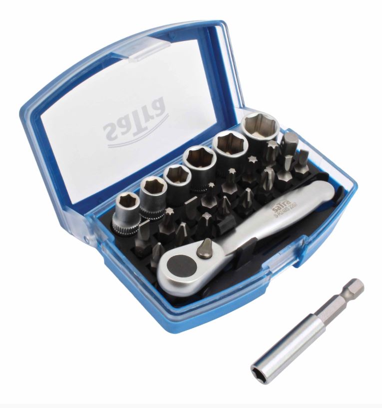 Uzgaļu komplekts 1/4″ ar sprūdratiem 24gab, SATRA