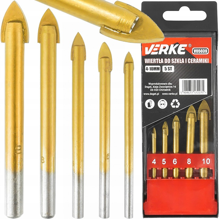 Urbji stiklam un keramikai 4-10mm, 5gab. VERKE