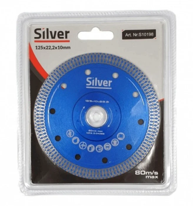 Dimanta disks 125 mm porcelāna un keramikas griešanai SILVER