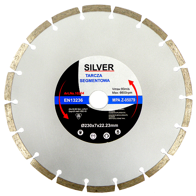 Griešanas disks, dimanta, 7 mm, Ø230MM, SILVER