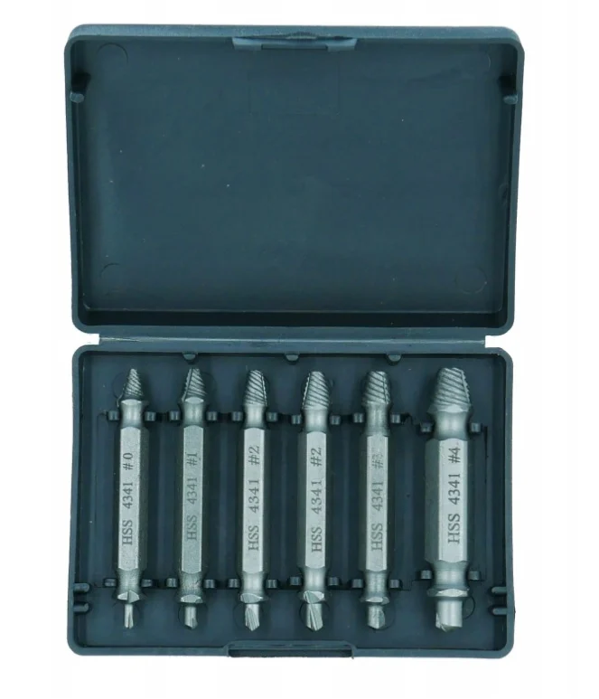 Ekstraktori salauztām skrūvēm 6 gab., 2.0-6.0 mm, SILVER