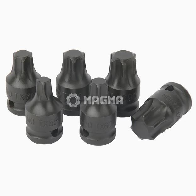 6 Torx trieciengalvu komplekts T55, T60, T70, T80, T90, T100, 1/2″ OEM , MG50067