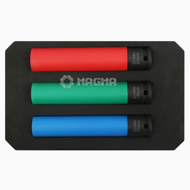 Trieciena galviņu komplekts 1/2″ 3gab (17,19,21 mm), MAGMA